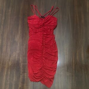 Sabora Scarlet Ruched Mini Dress